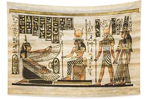 YONGFOTO 100x70cm Égypte ancienne Tapisserie Pharaon Dieu Horus Hiéroglyphes Papyrus Symbole Civilisation ancienne Tenture Tapisseries Pour la maison Decor de mur Table Cloth Couverture
