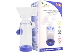 VED Dispositivo distanziatore antistatico distanziatore per inalatore, camera per inalatore, da utilizzare con inalatore a dose misurata, privo di BPA e lattice per bambini. (Blu)