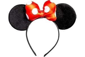 Peers Hardy Disney Minnie Mouse Red, Black & White Polka Dot Bow Headband V700050L.PH,One Size