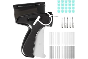ilauke Étiqueteuse Pistolet Vêtement, Fixation Rapide des vêtements avec 5 Aiguilles - 3000 Aiguilles en Plastique - Pistolet Micro stitchy pour vêtements - Noir