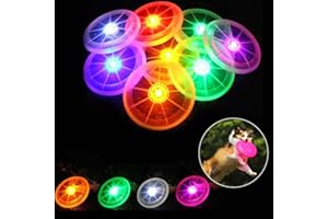 XIAOYU Pet Dog LED Flying Discs, Pet Dog/Kids Toys, Pack of 2, Random Colors