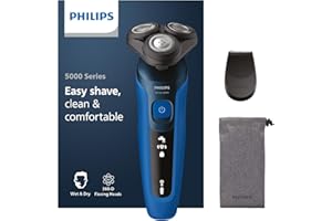‎PHILIPS Philips Series 5000 Elektrischer Nass- und Trockenrasierer S5466/18, Leistungsstarke & sanfte Rasur, SteelPrecision-Schersystem, flexible 360° Scherköpfe, 60 Min. Laufzeit