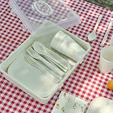 Karaca Container Rocca 32 Piece Picnic Set Cream