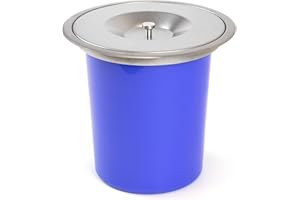 EMUCA - Cubo de Basura empotrable 5L, contenedor encimera con Tapa, Acero Inoxidable.