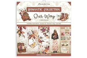 Stamperia International Stamperia-Mini Scrapbooking Pad Our Way, multicolor, 20,3 x 20,3 cm (SBBS64)