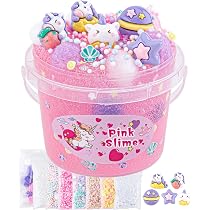 Okaybee Kit per slime a forma di unicorno, secchiello rosa ...