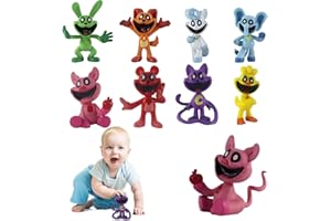 Xiujuers 8 Pcs Smiling Critters Juguetes, Critters Sonrientes Juguetes, Mini Figuras Sonrientes de Dibujos Animados, Adornos Sonrientes para Cumpleaños de Niños Decoración de Cupcakes