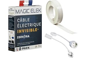 MAGIC ELEK - 2 m, 230 V/16 A osynlig strömkabel - 3 linjer - försvinner under färg, tapeter, kakel... Inga fler kabelkanaler