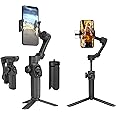 Digitek (DSG-009F AI) 3 Axis Smartphone Gimbal with Wide Angle and AI Face Tracker - Telescopic Rods & External Microphone Support - Lightweight and Compatible with Smartphones
