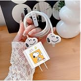 CONSTRAIN iPhone 18W/20W ile uyumlu Snoopy Şarj Kılıfı, Şarj Kablosu &Ouml;rme Aparatı, Toparlayıcı, Kablo Koruyucu