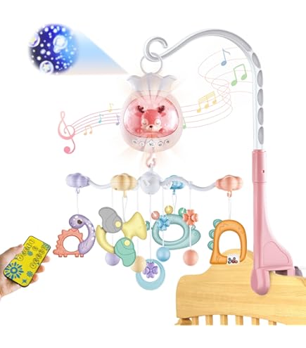 Mobile De Berceau Musical Pour Bébé,avec Jouets Suspendus,mignon Raton Laveur Du Soleil Carillon