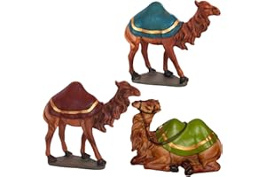 BEST&FREE X3 Camellos Belen Navidad o Animales Belen 10cm. Camellos para Figuras Reyes Magos Belen o Figuras Belen Navidad 10 cm. Completa Tu Portal De Belen Con Las Tres Figuritas De Los Reyes Magos.