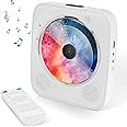 Portable CD player with Bluetooth, Wall Music CD player, Built-in hi-fi speakers, AUX Jack for Headphones, External Audio System, USB Playback, FM Radio, Remote Control and Stand