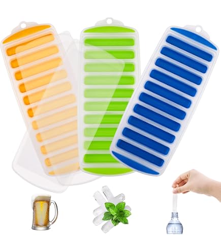 Moule à Glaçons Silicone Format Bouteille | 6 Glaçons Longs | Avec Couvercle | Noir