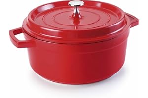 Lacor 25924 Faitout Rouge Fonte d'Aluminium avec Couvercle Diamètre: 24 cm