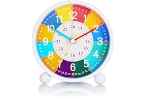 ‎KSSVZZ Kssvzz Wecker Kinder Ohne Ticken, Lernwecker Kinder mit Nachtlicht, Kinderwecker Analog Batteriebetriebene, Wecker Jungen und Mädchen für Schulanfänger