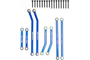 RampCrab High Clearance 4 Links Set, CNC Aluminium Links Set, Upgrade-Teile für SCX24 AXI90081 Deadbolt AXI00004 B-17 Betty, Axial 1/24 RC Crawler Car Upgrade Zubehör, 8 Stück (Blau)