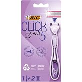 BIC Click 5 Soleil Rasoir Rechargeable (5 Lames et T&ecirc;te Pivotante) - 1 Rasoir + 2 Recharges