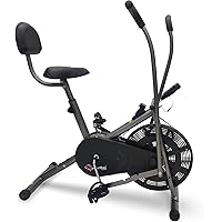 PowerMax Fitess BU-201 Dual Action Air Bike/Exercise Bike with Back Support System for Home Workout