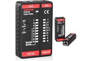SURFOU Lan Tester Netzwerk Kabeltester, Rj45 Netzwerktester Für Cat7 Cat6 Cat Kabel, Netzwerkkabel Kabelprüfer Ethernet Network Cable Testgerät, Netzwerkkabeltester Internet Lan-kabel Prüfgerät