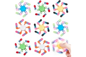 TOANWOD 8 Pcs Fidget Spinner Toy Party Bag Fillers: Party Favours Birthday Gifts for Kids - Travel ADHD Sensory Toy for Boys Adult Teenage - Finger Top Transformable cheap Spinning Toys Pack