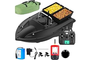 XYQSBY Barca Telecomandata Pesca, Barchino Carpfishing GPS Ecoscandaglio, Barca Esca Impermeabile, Imposta Facilmente 16 Punti di Pesca, Ritorno Automatico Dopo Un'interruzione di Corrente