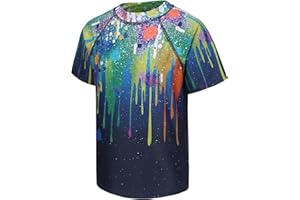 Aisyee T Shirt de Bain Anti UV Garcon à Manches Courtes Maillot de Bain à séchage Rapide Enfant 5-16 Ans