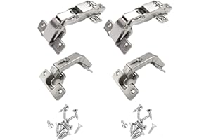 LOOTICH 135 Grado Bisagra de Ángulo y 165 Grado Totalmente Solapado Bisagras con Amortiguación para Puertas Plegables Bisagras de Esquina para Puerta de Mueble Armario de Cocina Juego de 4
