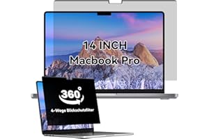 IPROKKO 360°Magnetischer Blickschutzfilter für MacBook Pro 14 Zoll 2025-2021 (M5/M4/M3/M2/M1),Abnehmbar 4-Wege Blickschutzfilter Mac Privacy Screen，Anti Blaulicht Blendschutz