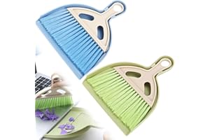 Kinretixia® Lot de 2 mini pelles et balais, pelle à poussière portable et brosse avec poignée, parfait pour nettoyer les coins et les endroits difficiles d'accès