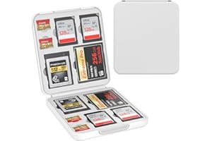 HEIYING SD Card Holder for 4 SD Cards, 4 Micro SD Cards, 2 CF Cards and 2 CFexpress Type B Cards, Portable Memory Card Case witch 12 Card Slots.