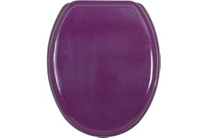 MSV - Abattant WC MDF CLÉO - Charnières Inox - 30 x 20 x 15 cm - Violet - Résistant à l'humidité - Facile à nettoyer - Convient à la plupart des toilettes standard