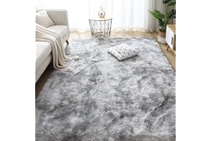 Leesentec Alfombras de Area Alfombras Suaves de la Sala de Estar Alfombra(Gris/Blanco, 200x160 cm)