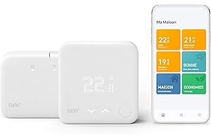 tado° Thermostat Connecté et Intelligent sans fil - Kit de Démarrage V3+ – Contrôle intelligent du chauffage, Designed in Germany, fonctionne avec Alexa, Siri & Assistant Google