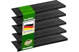 Floordirekt - Juego de 5 alfombrillas de goma para peldaños - Autoadhesivas - Resistentes a la intemperie y antideslizantes - Alfombrilla de goma para exteriores - Alfombrillas antideslizantes -15