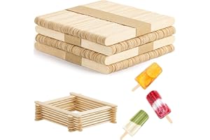 ‎GUGUGO GUGUGO 200 Stück Eisstiele aus Holz zum Basteln Eisstiele Holz Holzstäbchen zum Basteln Eisstäbchen Holzstäbchen Eisstiele Holz zum Backen Holz Eisstiele Holzstiele zum Basteln Bastelstäbchen Holz