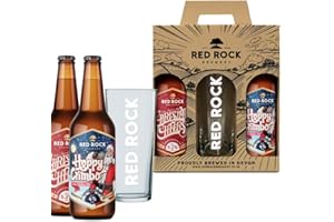 Red Rock Brewery Festive British Ale Gift Set with Glass - 2x 500ml Bottles of Christmas Beer
