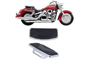 HERCHR 1 Pair Motorcycle Floorboard, Adjustable Motorcycle Pedal Foot Plate Footrest Folding Boards Passenger Wide Footboard Anti-friction Pad Footpegs for MotorcycleVTX1300 VTX1800 (L+R)