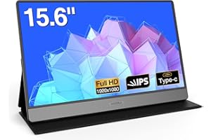 KOORUI Ecran Portable 15.6 Pouces 1080P FHD Moniteur Portable IPS 99% SRGB avec Deux Haut Parleurs, Mini HDMI,Type-Cx2 Écran Portable Jeu Eye Care, pour Ordinateur Portable/PC/Mac/Téléphone