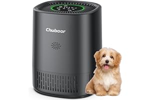 CHUBOOR Purificateur d'air allergique pour chambre à coucher, purificateur d'air CADR 240 m³/h pour chambre à fumer, 3 minuteries, 4 vitesses, mode veille, purificateur d'air H13 HEPA pour poils d'animaux