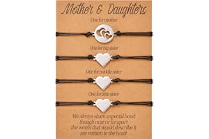 VU100 3/4 di braccialetto madre-figlia abbinato al cuore braccialetto madre-figlia braccialetto regalo per la festa della mamma per madre, figlia, femmina, ragazza