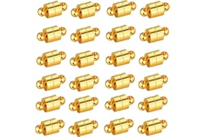 LYHURK 24 paires de fermoirs de bracelet magnétiques pour collier, convertisseur d'aimant,extensions de fermoirs de bijoux,fermoirs de verrouillage pour la fabrication de bracelets et de colliers (Or)