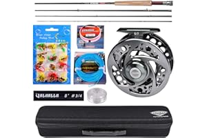 ‎PROBEROS PROBEROS Fliegenfischen Combo - Fliegenrute und Rollen Komplettes Starterpaket mit Fall - Fliegenfischen Komplettes Sets