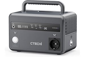 CTECHi Centrale Elettrica Portatile 300W, LiFePO4 Batteria Backup 299Wh, Generatore Solare per Viaggi, Campeggio, Emergenze, CPAP e Casa