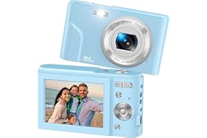 Digital Camera, FamBrow Autofocus Vlogging Camera FHD 1080P 48MP with 16X Digital Zoom, Compact Camera Portable Mini Camera for Teens,Kids,Adult,Beginners-SkyBlue