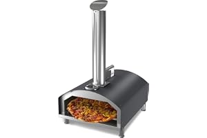 ACTIVA Pizzalåda, BBQ pizzaugn med temperaturvisning för kol- och gasgrillar, pizzaugn med pizzasten