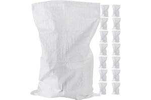 GBBSAFETY Woven Rubble Builder Sacks, Heavy Duty Builders Bags | White, Polypropylene, 20’’ x 30’’/50cm x 75cm | Garden Waste Bags, Large Industrial Sack, Sand Bags (15-Pack)
