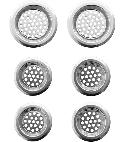 Merriway BH02804 (2 Pcs) Small Plastic Sink Strainer, Chromed 60mm (2.3/8 Inch) Diameter - Pack