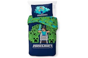 Minecraft sängkläder 100% bomull | Påslakan 140 x 200 cm + örngott 50 x 70 cm