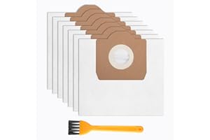 LOOHAOC 7 Worków do Odkurzacza do Karcher KWD1, KWD2, KWD3, WD2 Plus, WD3, SE 4001, SE 4002, WD 3.200-WD 3.800 M Wielofunkcyjnego z Materiału Nietechnologicznego i 1 Szczotką Czyszczącą